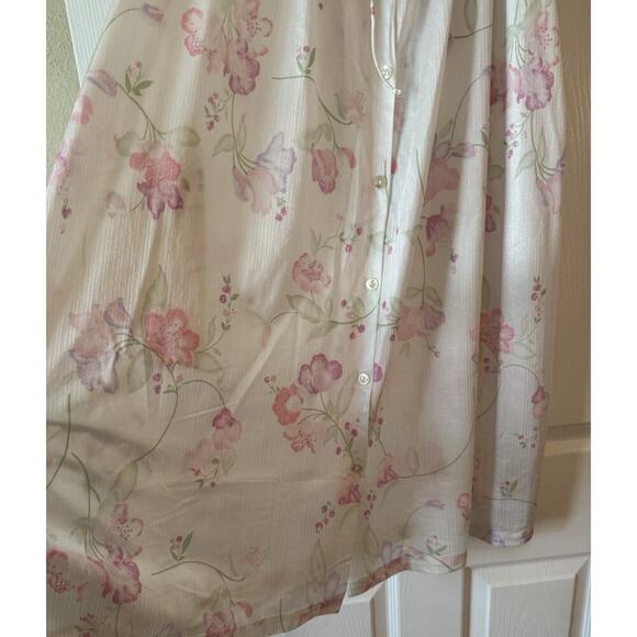 Vintage Val Mode Nylon Lace Silky Satin Long Nightgown Size L Made In USA - Picture 3 of 8